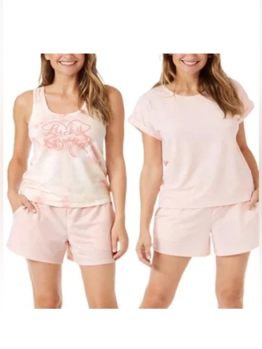 Lucky Brand Pale Pink Sleep Short Set - Tank or Tee